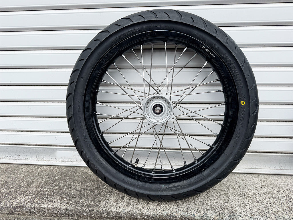 AGAT Utility 17インチ モタードリムコンボセット 1.85 / 2.15 36H スポークニップルセット