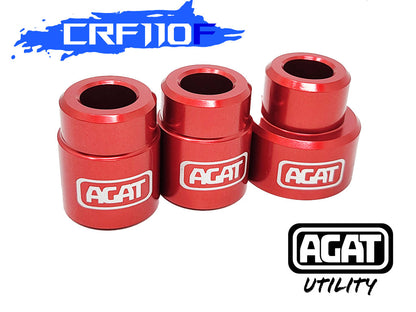 AGAT Utility HONDA CRF110F CNC ホイール アクスル スペーサー セット 6061 F/R
